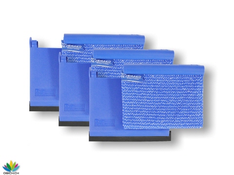 Scraper (Box & Gummilippe), blaue Faser, 3erPack